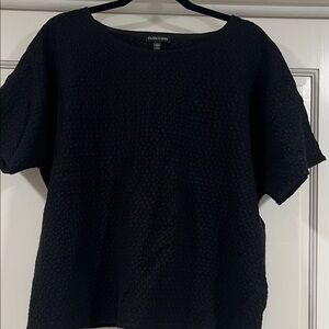 Eileen Fisher Black Textured Top
